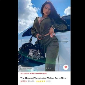 Velour fashion nova track set/ sweat set